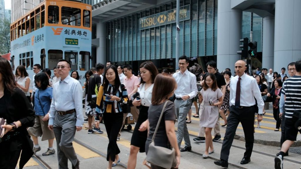 Australian expats in Hong Kong central business district