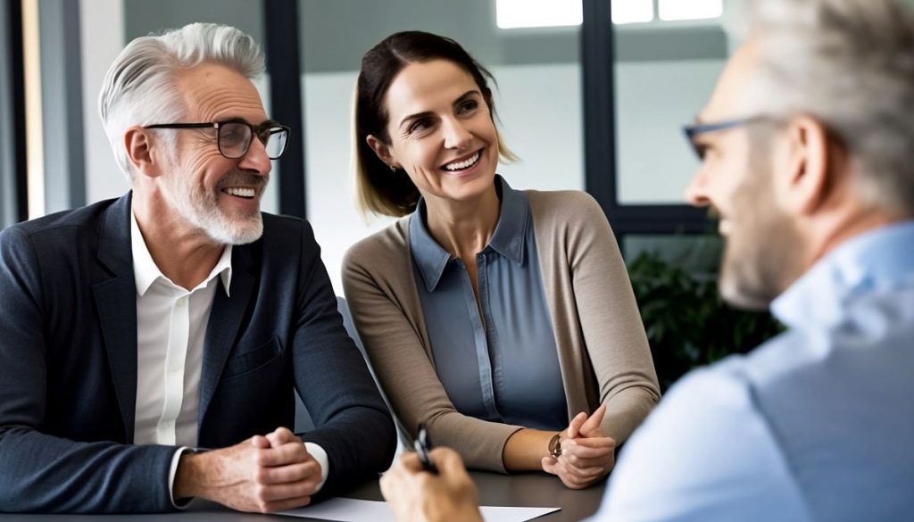 Couple meeting accountant for strategic tax advice